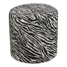 Kimberley Poef Jacquard Zebraprint Ø40 cm - zwart en wit bruin - Mooier Thuis