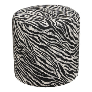 Kimberley Poef Jacquard Zebraprint Ø40 cm