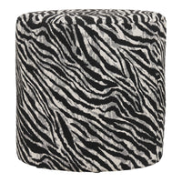 Kimberley Poef Jacquard Zebraprint Ø40 cm