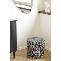 Kimberley Poef Jacquard Zebraprint Ø40 cm