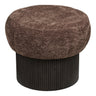 Christchurch Poef Chenille Donkerbruin Ø52 cm - polyester en schuim - Mooier Thuis