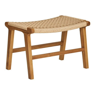 Derby voetenbankje van natuurlijk teak