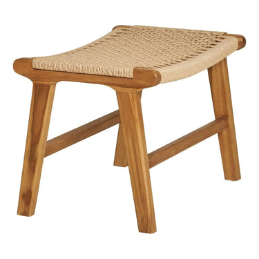 Derby voetenbankje van natuurlijk teak