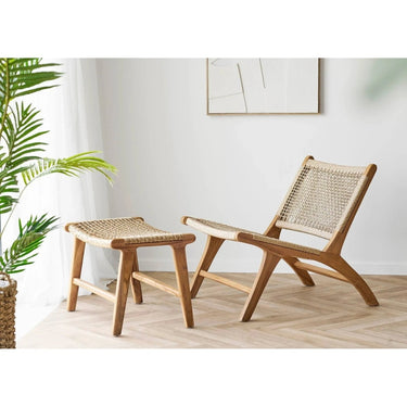Derby voetenbankje van natuurlijk teak
