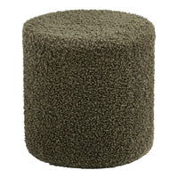 Ejby Hocker met zachte teddy-stof groen - Mooier Thuis