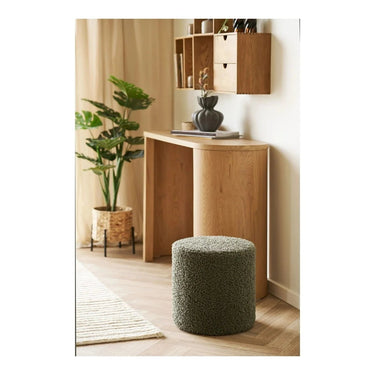 Ejby Hocker met zachte teddy-stof groen