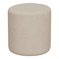 Ronde Hocker met zachte bouclé-stof beige - Mooier Thuis