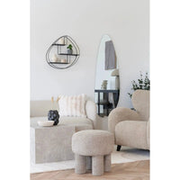 House of Nordic Canberra Hocker stof lichtgrijs