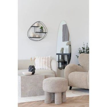 Canberra Hocker stof lichtgrijs