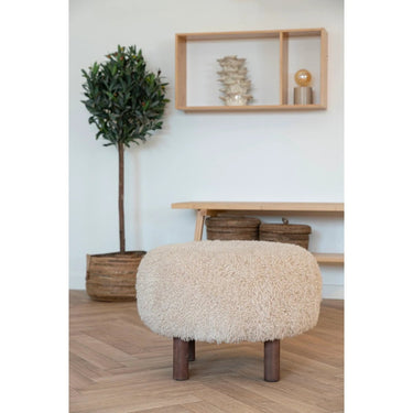 Inverness Hocker stof lichtbruin