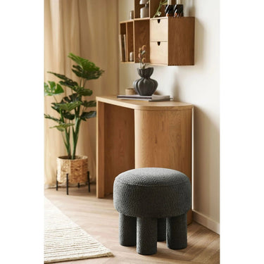 Canberra Hocker stof donkergrijs