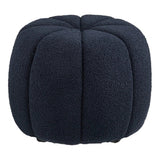 Paisley Hocker stof donkerblauw - hout - Mooier Thuis
