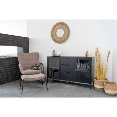 Glasgow Voetenbank van stof - beige