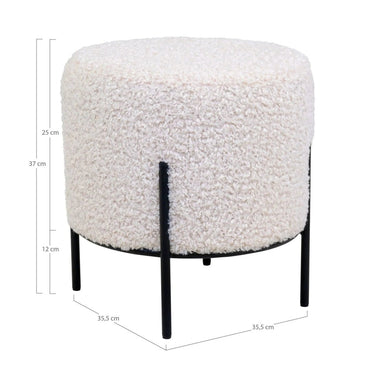 Alford Hocker teddy-stof zacht wit