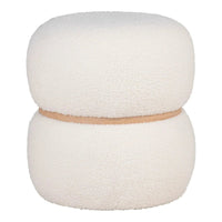 Milford Hocker met zachte teddy-bekleding wit - Mooier Thuis