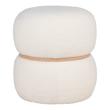 Milford Hocker met zachte teddy-bekleding wit