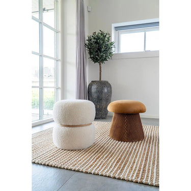 Milford Hocker met zachte teddy-bekleding wit