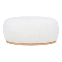 Stijlvolle Hocker met witte zachte teddy-bekleding - Mooier Thuis