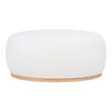Stijlvolle Hocker met witte zachte teddy-bekleding