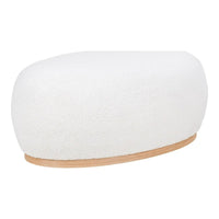 House of Nordic Stijlvolle Hocker met witte zachte teddy-bekleding - Mooier Thuis