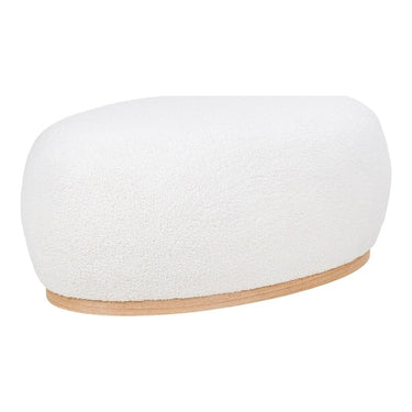 Stijlvolle Hocker met witte zachte teddy-bekleding