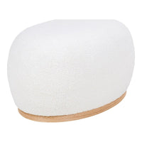 Stijlvolle Hocker met witte zachte teddy-bekleding - afbeelding 2