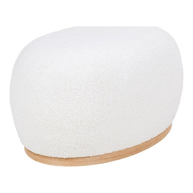 Stijlvolle Hocker met witte zachte teddy-bekleding