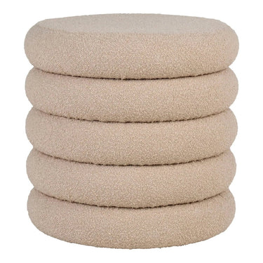Brooklyn Hocker in beige bouclé met opbergruimte