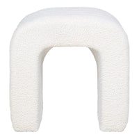 House of Nordic Colma Hocker teddy stof wit - Mooier Thuis