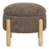 House of Nordic Medas Hocker bruin met opbergruimte - Mooier Thuis