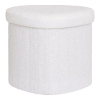 Medford Hocker teddy wit met opbergruimte - Mooier Thuis