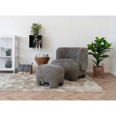 Nazare Hocker stof modern grijs