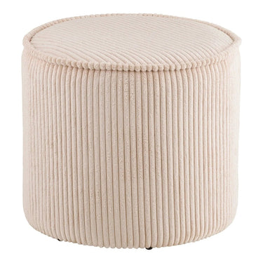 Taupo Hocker fluweel beige ribstructuur