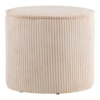 House of Nordic Taupo Hocker fluweel beige ribstructuur - Mooier Thuis