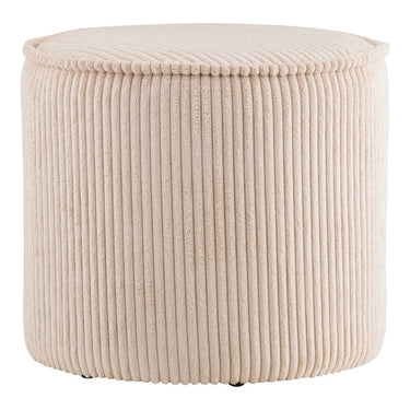 Taupo Hocker fluweel beige ribstructuur