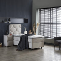 Opbergboxspring Dolcebedd Beige – 90x200 cm