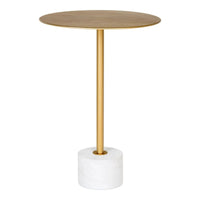 Lecco Bijzettafel met marmer blad - messing Ø41 cm - Mooier Thuis