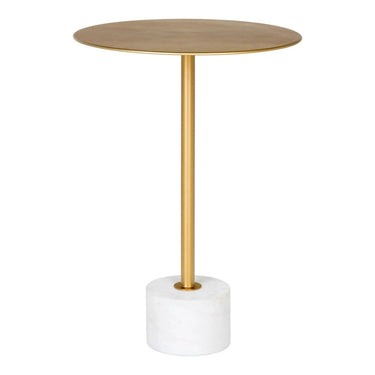 Lecco Bijzettafel met marmer blad - messing Ø41 cm