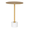 Lecco Bijzettafel met marmer blad - messing Ø41 cm - goud - Mooier Thuis