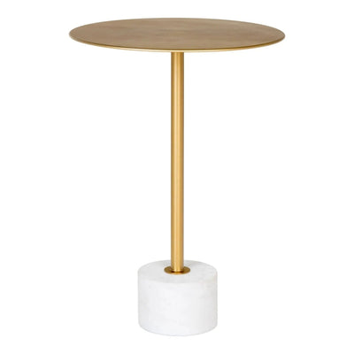 Lecco Bijzettafel met marmer blad - messing Ø41 cm