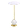 Salo Bijzettafel messing met marmer blad Ø25 cm - goud en wit - Mooier Thuis