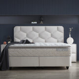 Opbergboxspring Dolcebedd Beige – 140x200 cm - velvet en metaal - Mooier Thuis