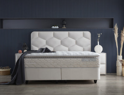 Opbergboxspring Dolcebedd Beige – 160x200 cm