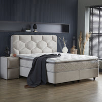 Opbergboxspring Dolcebedd Beige – 180x200 cm