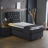 Opbergboxspring Chestybedd Antraciet – 90x200 cm
