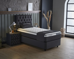Storage divan bed Chestybedd Anthracite – 90x200 cm
