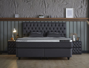 Opbergboxspring Chestybedd Antraciet – 160x200 cm