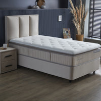Opbergboxspring Birdybedd Beige – 90x200 cm