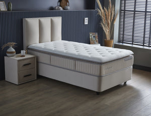 Opbergboxspring Birdybedd Beige – 90x200 cm