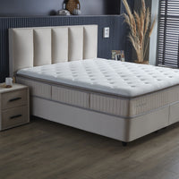 Opbergboxspring Birdybedd Beige – 140x200 cm